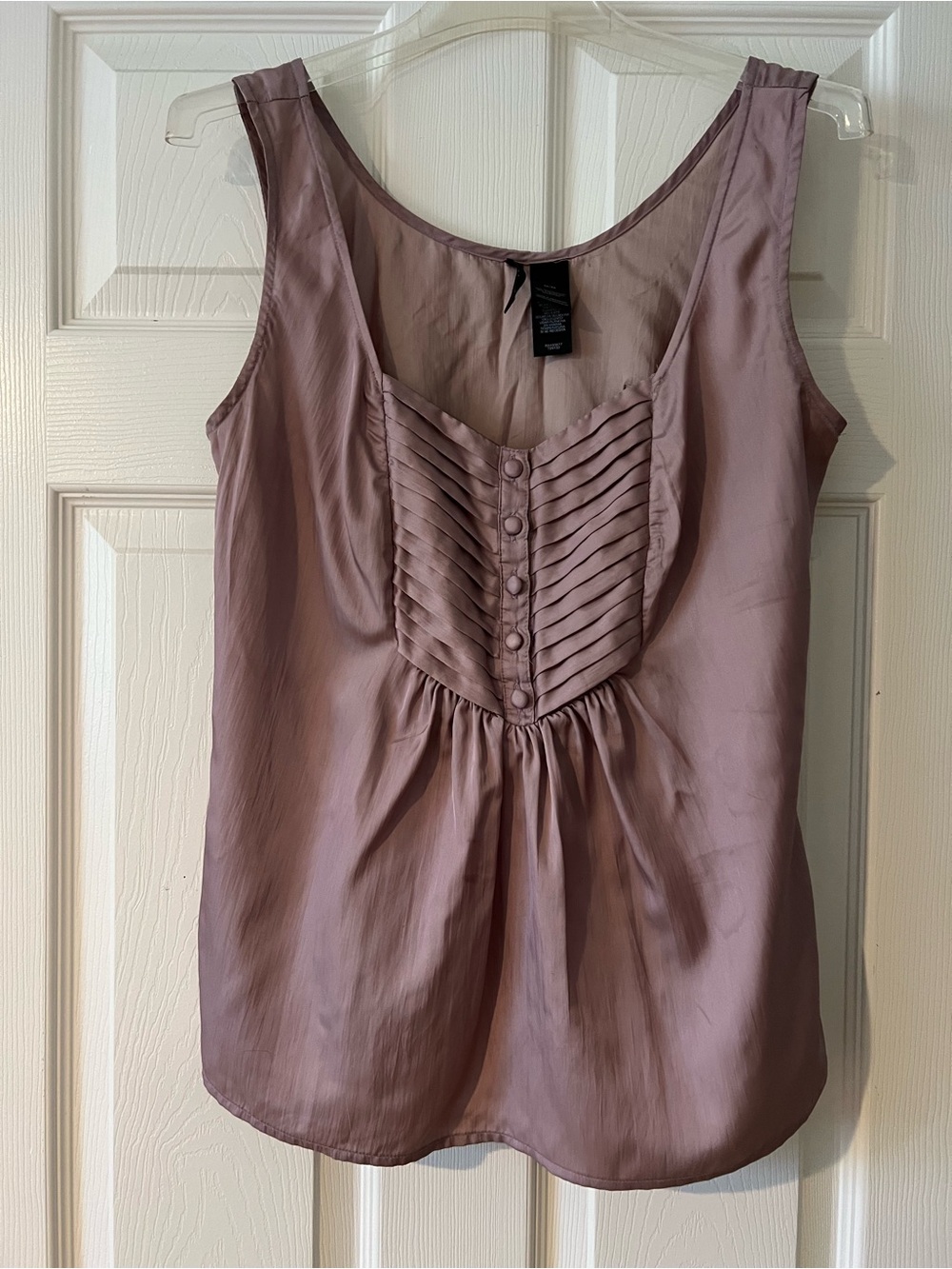 Bisou Bisou Mauve Pintuck Sleeveless Blouse